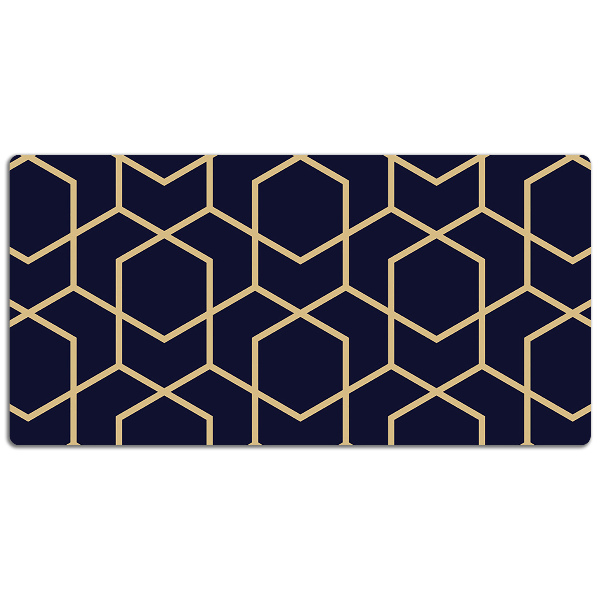 Large desk mat for children Gold pattern