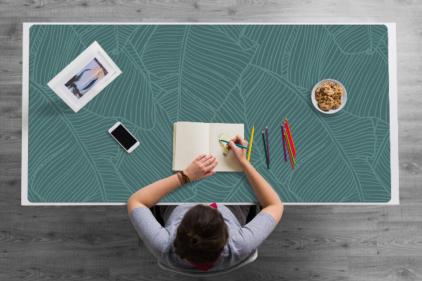 Large desk mat for children water leaf