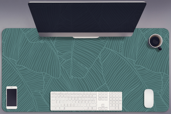 Large desk mat for children water leaf
