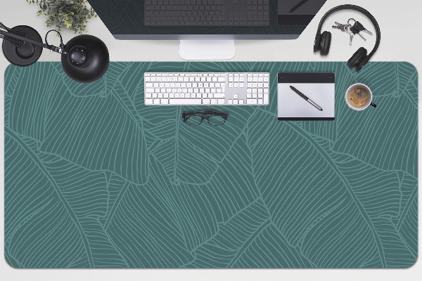 Large desk mat for children water leaf