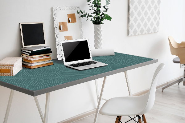 Large desk mat for children water leaf