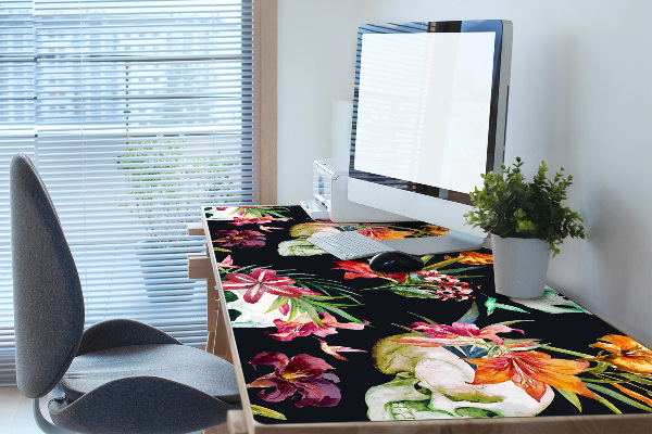 Full desk protector Skull and flowers