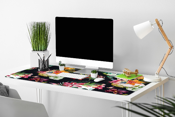 Full desk protector Skull and flowers
