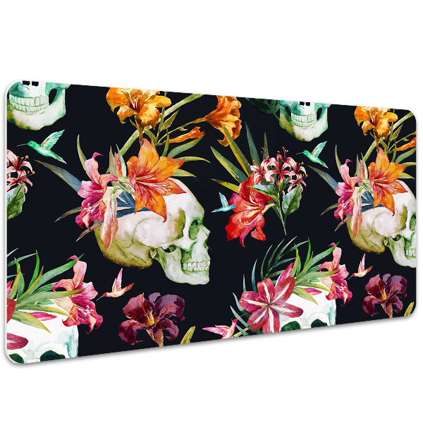 Full desk protector Skull and flowers