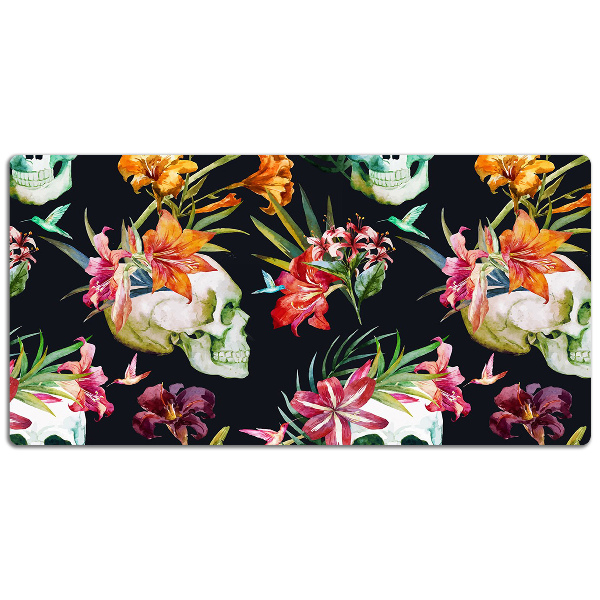 Full desk protector Skull and flowers