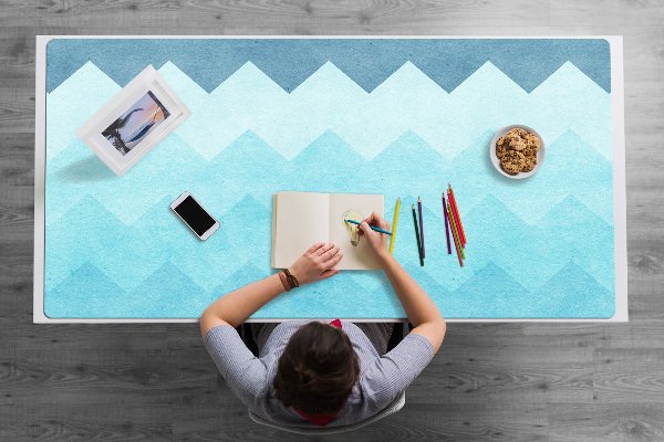 Large desk mat for children zigzag pattern