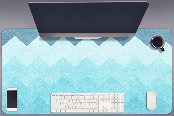 Large desk mat for children zigzag pattern
