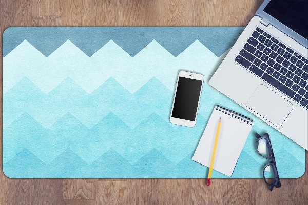 Large desk mat for children zigzag pattern