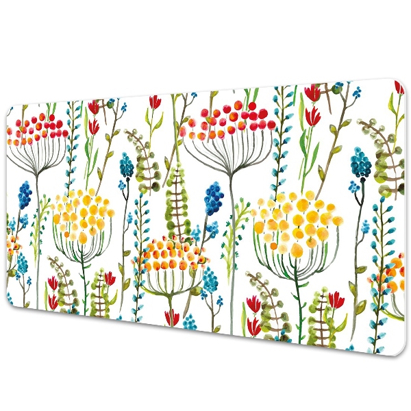 Large desk mat table protector colorful meadow