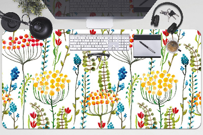 Large desk mat table protector colorful meadow