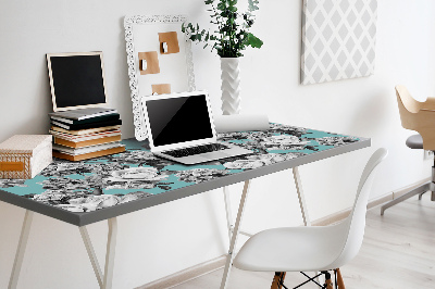 Full desk pad Black-and-white roses