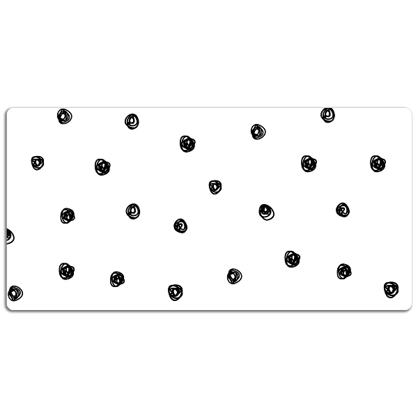 Large desk mat table protector Black dots