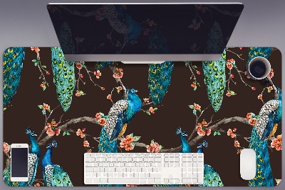 Desk pad Peacocks on a branch