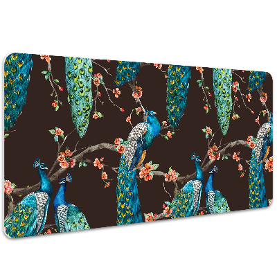 Desk pad Peacocks on a branch