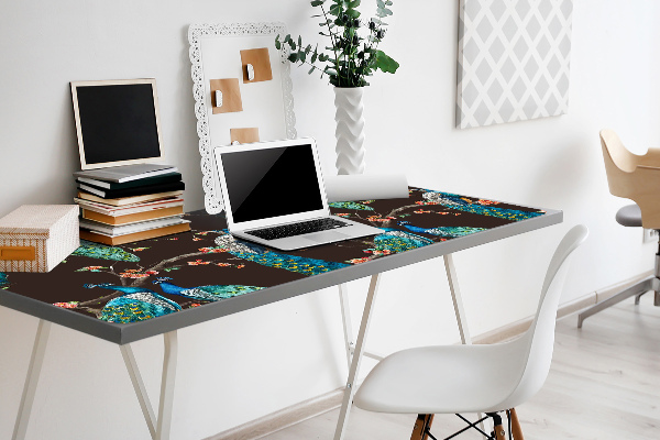 Desk pad Peacocks on a branch
