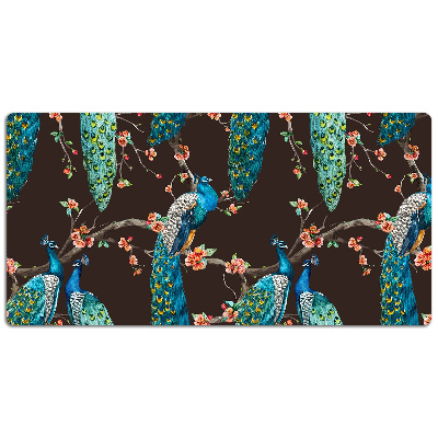 Desk pad Peacocks on a branch