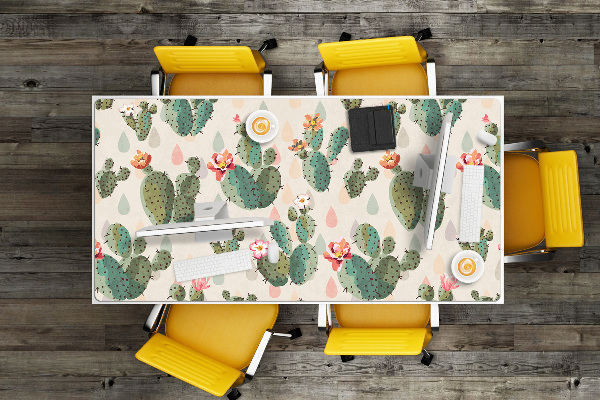 Large desk mat for children cacti