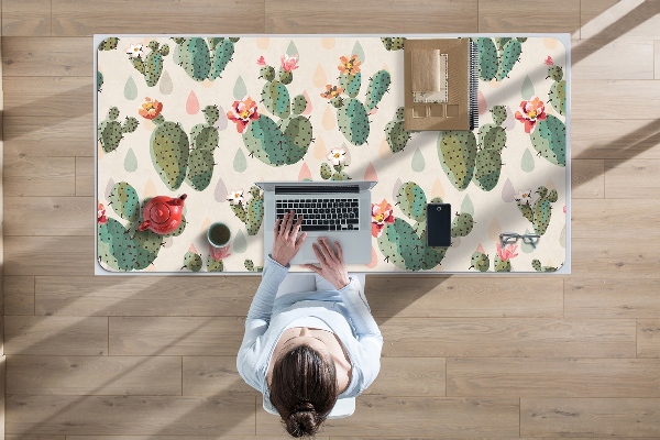 Large desk mat for children cacti