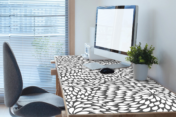 Large desk pad PVC protector black flower
