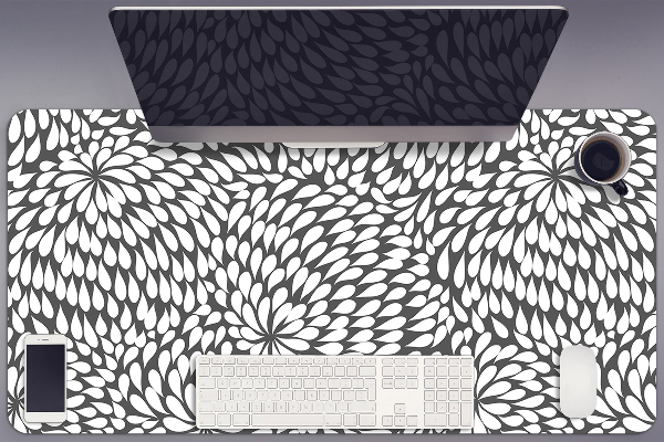 Large desk pad PVC protector black flower