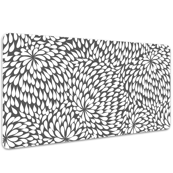Large desk pad PVC protector black flower