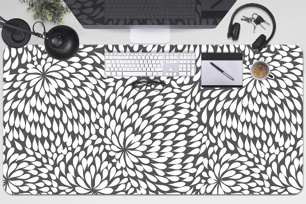 Large desk pad PVC protector black flower