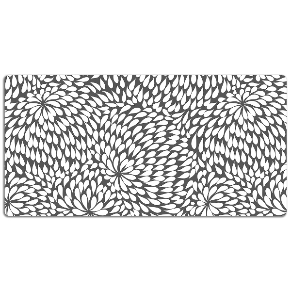 Large desk pad PVC protector black flower