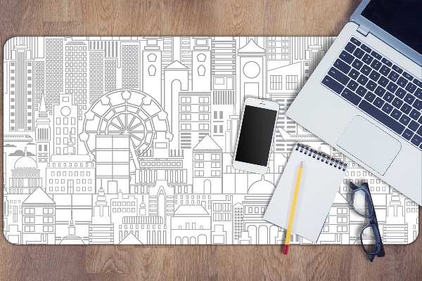 Full desk pad sketched city