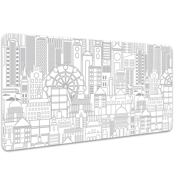 Full desk pad sketched city