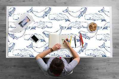 Full desk pad blue Whales