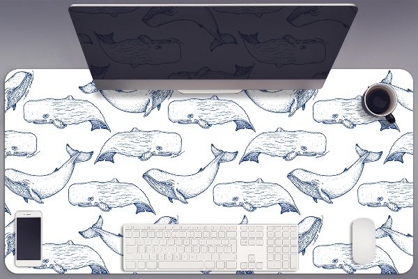 Full desk pad blue Whales