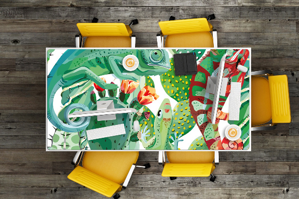 Large desk mat for children chameleons