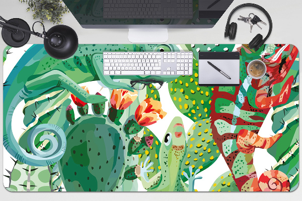 Large desk mat for children chameleons