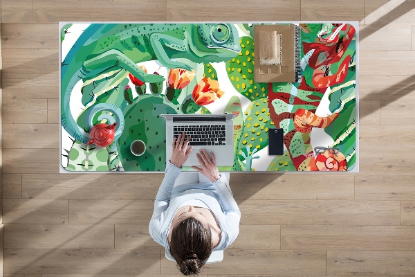 Large desk mat for children chameleons