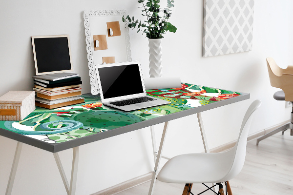 Large desk mat for children chameleons