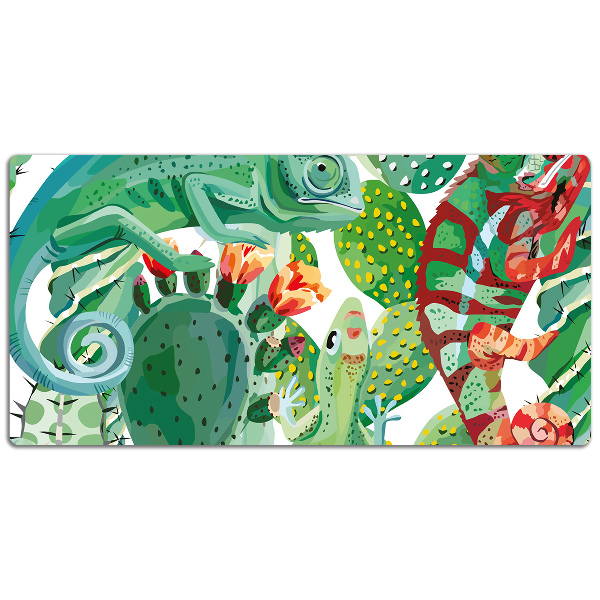 Large desk mat for children chameleons
