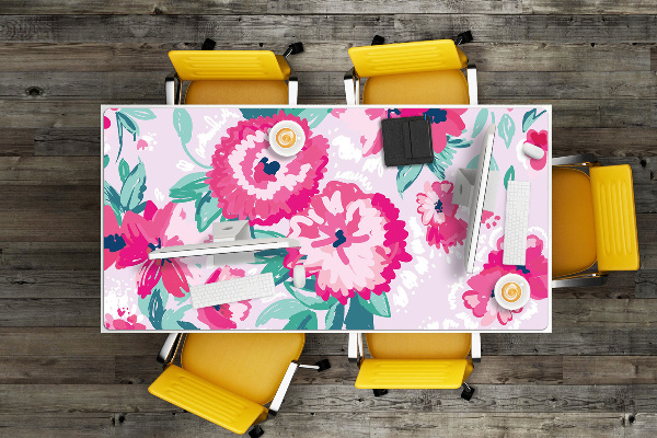 Large desk mat for children flowers