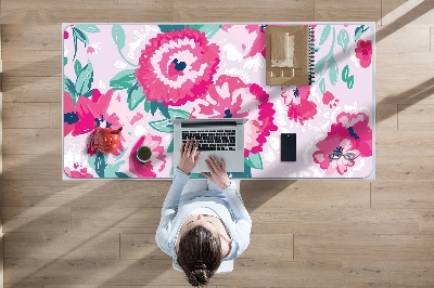 Large desk mat for children flowers