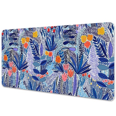 Large desk mat table protector Wild flowers