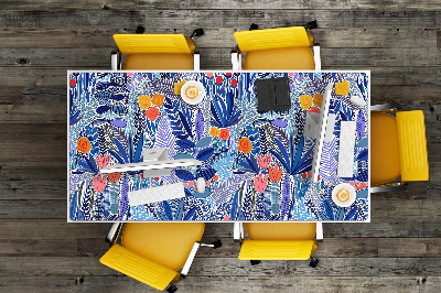 Large desk mat table protector Wild flowers