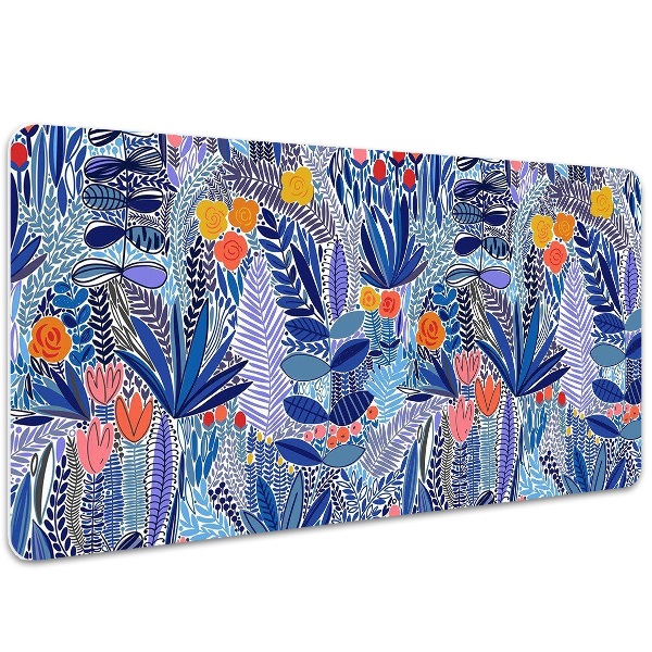 Large desk mat table protector Wild flowers