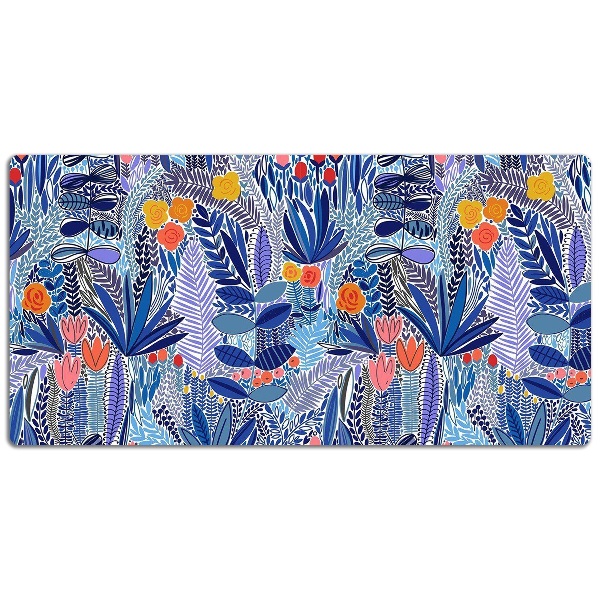 Large desk mat table protector Wild flowers