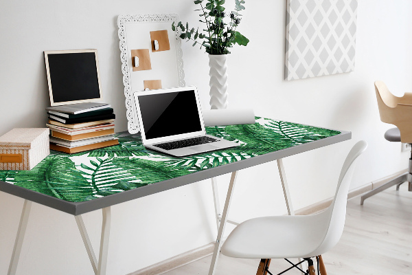 Large desk mat table protector monstera leaf
