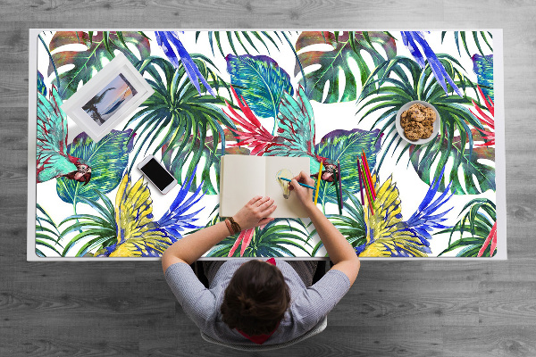 Large desk mat for children parrots