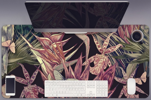 Full desk mat Birds and leaves