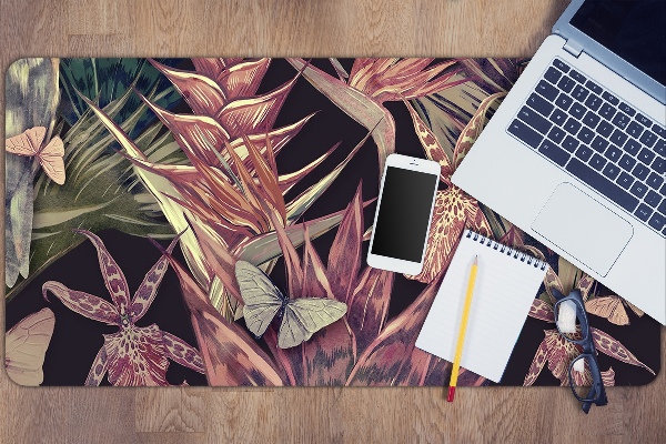 Full desk mat Birds and leaves