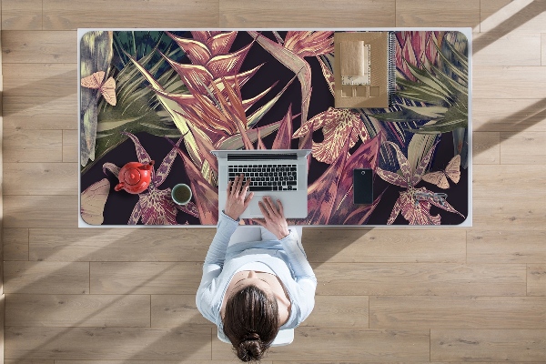 Full desk mat Birds and leaves