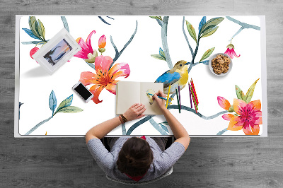 Large desk mat for children flowers