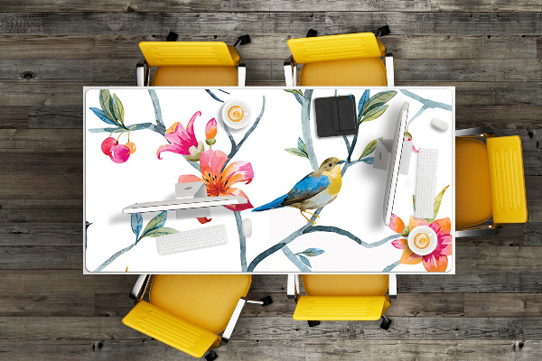 Large desk mat for children flowers