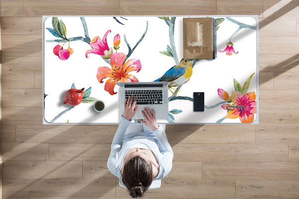 Large desk mat for children flowers